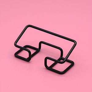 1개 튼튼한 철제 명함 홀더 정리함, 우아한 블랙 & 화이트 디자인 - 곡선형 상단 & 오픈형 받침대의 견고한 메탈 데스크 스탠드