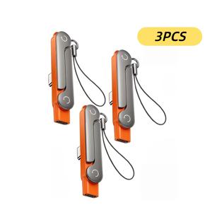 TEMU 3개입 2-in-1 스탠드 어댑터, 휴대폰 충전 스탠드 어댑터, 접이식 사이드 슬롯, 간편한 장착이 가능한 휴대폰 홀더, 컴팩트하고 휴대가 간편한 디자인, 주머니에 넣고 휴대하기 쉬움, 휴대용 접이식 휴대폰 스탠드, 360도 회전, Type-C 포트 휴대폰 충전 및 데이터 전송에 적합