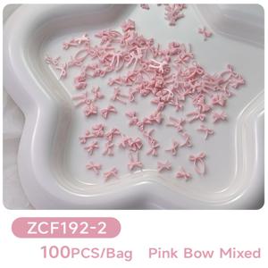 TEMU 핑크 리본 네일 참 100개 세트, 3D 레진 보우노트 네일 장식, 귀엽고 달콤한 미니 리본 보우 네일 아트 용품, 여성 및 네일 애호가를 위한 선물