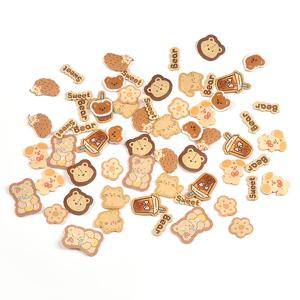 30개 혼합 색상 미니 고양이/꽃/ 등 패턴 장식 천 조각, 약 1-2.5cm, 손바느질 의류, 모자, 가방, 스카프 및 기타 장식 패치 추가에 적합, 접착식 뒷면 없음