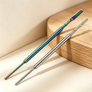 TEMU 2개 속눈썹 컬러 도구 세트, 스테인리스 스틸 속눈썹 래쉬 리프트 스틱, 속눈썹 연장 보조 빗, 컬링봉 스타일링 도구, 전문가용 속눈썹 펌 컬러