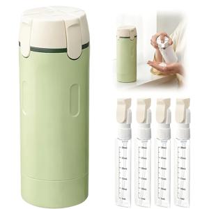 TEMU 4-in-1 누수 방지 여행용 디스펜서 병 세트 | 샴푸, 컨디셔너, 바디워시, 로션용 재충전 가능한 둥근 플라스틱 용기 - 화장품용 컴팩트 여행 키트