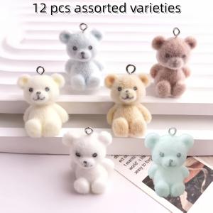 12개 랜덤 혼합 색상 곰 펜던트, DIY 주얼리 제작용, 팔찌, 목걸이용 - 초보자와 전문가를 위한 완벽한 핸드메이드 선물 - 주얼리 액세서리 참