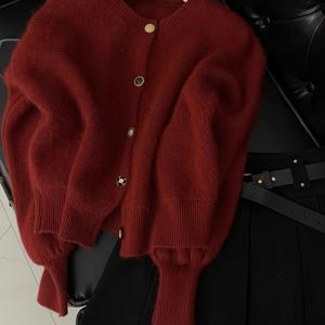 TEMU 새로운 솔리드 컬러 다용도 라운드넥 두꺼운 커뮤터 루즈핏 따뜻한 가디건