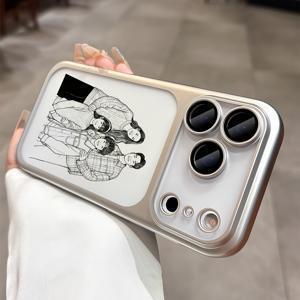 폰케이스: 커스텀 DIY 라인 드로잉 폰케이스, 아이폰 17 16 15 14 13 12 프로 맥스, 17 프로, 아이폰 17 호환, 클리어 매트 전기도금 카메라 보호 하드 폰케이스. 할로윈, 크리스마스, 남녀를 위한 선물