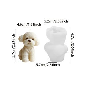 TEMU 레진 실리콘 몰드 - 양초, 석고, DIY 수제 장식품, 디퓨저 스톤 성형용 3D 테디견 실리콘 몰드