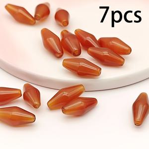 TEMU 6.5×15mm 천연 마노석 구슬 - 고순도, 주얼리 제작용, 매끄러운 막대형 DIY 공예 구슬, 귀걸이 참, 가방 액세서리용 - 휴대폰 고리, 가방 참용