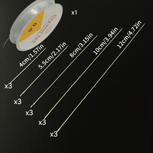 TEMU 16개 세트: 초극세사 구슬 꿰기 바늘 15개와 구슬 꿰기 실 10미터 1롤, 주얼리 제작을 위한 완벽한 조합. 구슬 꿰기용 DIY 공예 도구, 다양한 구슬 꿰기 요구 사항 충족. 수공예품 필수품, 보관 튜브 포함