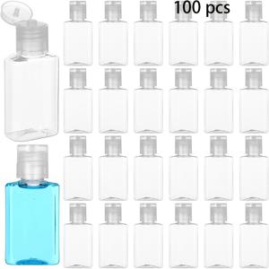 TEMU 30/100개입 1Oz 투명 플립형 디스펜싱 병 휴대용 여행용 빈 용기, 핸드솝, 샤워 젤, 로션, 화장품용