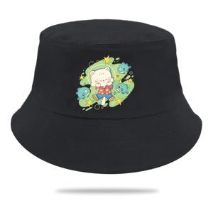 TEMU 1pc 남녀공용 경량 폴리에스터 버킷 모자 - 조절 가능한 핏, 기계 세탁 가능, 야외 활동 및 캐주얼 웨어에 이상적, 캐주얼 헤어웨어 | 재미있는 디자인 | 내구성 있는 헤어기어