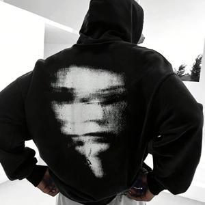 TEMU 남성용 가을/겨울 패션 프린트 안감 후드 스웨트셔츠, 활용도 높은 스포티 캐주얼 루즈핏 후드 스웨트셔츠 XZ004-S