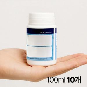 TEMU 약통 휴대용 여행용 차광 약 소분통 습기제거제, 100ml, 10개,비어 있는 병