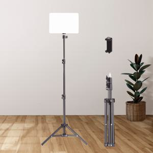 TEMU 43.3인치 LED 사각형 조명 키트, 영상 사진 촬영용 조명 세트, 삼각대 및 휴대폰 홀더가 포함된 밝기 조절 가능한 스튜디오 라이트 스트립, 영상 녹화 및 게임 라이브 스트리밍용 LED 조명