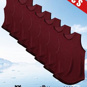 TEMU 7pcs 남성 스포츠 조끼, 단색, 블랙, 화이트, 다크 그레이, 라이트 그레이, 레이크 그린, 블루, 레드, 형광 그린, 속건성, 통기성 라운드넥 민소매 워셔블 스포츠 캐주얼 탑, 고강도 피트니스 슈트, 헬스장 운동에 적합
