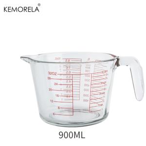 TEMU KEMORELA 1개 다기능 유리 계량컵 (눈금 및 손잡이 포함), 고온 내성, 전자레인지 사용 가능, 우유 데우기, 라면 조리, 샐러드 만들기, 베이킹, 파티에 완벽, 가정 및 주방 필수 도구