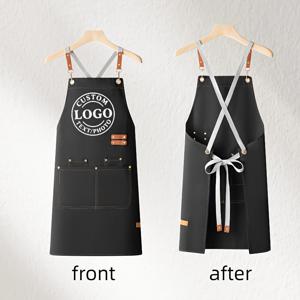 TEMU 맞춤형 앞치마, 포켓 및 조절 가능한 어깨 스트랩, 크로스백 디자인, 맞춤 사진, 음식 및 음료 의류, 주방 및 레스토랑 사용, 커피숍 장비