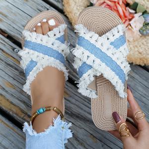 TEMU 레드/블루/카멜 슬립온 뮬 - 오픈토 낮은 굽 슬리퍼, 쿠션 솔 및 부드러운 밑창 - 실내/실외용, 가정, 해변, 캐주얼웨어에 적합