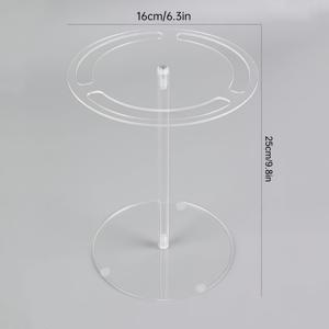 TEMU 아크릴 안경 진열대 1개, 고품질 투명 360도 회전 원형 높이 조절 스탠드, 투명 탁상용 안경 보관대