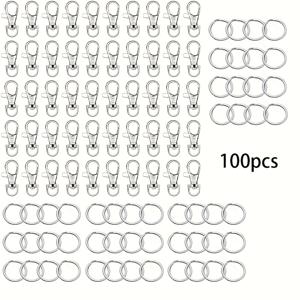 TEMU 회전식 랍스터 잠금 고리 키링 100개, 키체인용 트리거 스냅 후크, DIY 주얼리 제작, 가방 하드웨어 액세서리, DIY 지갑 제작