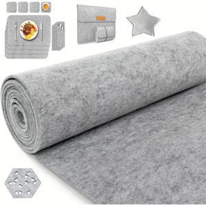 DIY 공예용 그레이 펠트 원단 롤 - 30cm X 300cm 점보 논슬립 폴리에스터 뒷면 펠트 시트, 3mm 두께 재단 매트, 바느질 프로젝트용, 보관 가방 및 공예용 초보자 친화적 소재 (정밀 커팅 보드)