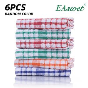 6개 대형 40*30cm 클래식 체크무늬 행주, 랜덤 색상 가정용 청소 걸레, 자동차용 수건, 흡수성 높은 청소 용품, 보풀 없는 청소 천, 초흡수성, 보풀 없음, 물자국 없음, 긁힘 없음, 재사용 및 세탁 가능, 자동차 관리, 가정, 주방, 호텔, 가족 모임, 결혼식 답례품 손수건용으로 적합