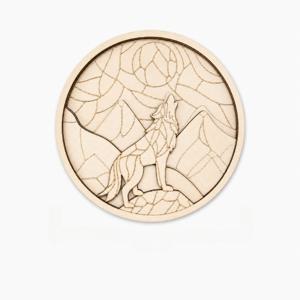 TEMU 2D 평면, LHENGTT DIY 4중 칠할 수 있는 늑대와 산 나무 벽 장식 - 레이저 컷 수직형, 가정 장식용, 숫자 공예용, 천연 나무 패널, 침실용, 책상 장식용, 창의적인 선물용, 할로윈 장식용, 크리스마스 장식용