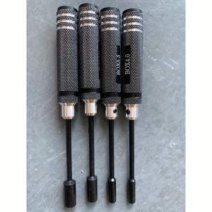RC 차량, 및 드론용 4개 세트 헥스 너트 드라이버 세트 - 4mm, 5.5mm, 8mm, 7mm 사이즈 - 튼튼한 금속 구조, 전원 필요 없음 - DIY 수리 및 가정용으로 이상적 (검정색)