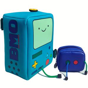 TEMU IBSLBMO 만화 어드벤처 타임 어드벤처 핀 제이크 BMO 남녀공용 가방 세트 PU 숄더 크로스백
