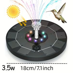TEMU 1W-3.5W 태양광 분수, 새 목욕 분수, 태양광 펌프, 실외 태양광 새 목욕 분수, 조명 포함 태양광 분수 펌프, 새 목욕 연못, 수영장, 정원, 주거 단지 IPX8
