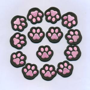 TEMU 14개 핑크색 발자국 아이언온/재봉용 패치 - DIY 공예, 의류, 가방, 모자 및 애완동물 의류용 - 귀여운 고양이 & 강아지 발자국 패치 (다리미 또는 바늘 적용 가능)
