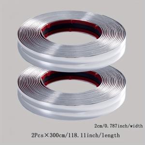 TEMU 2개 세트 자가 접착 PVC 장식 스트립, 벽면 및 창문 프레임 테두리 트림, 3D 코너 씰링 테이프, 가구 장식용 월페이퍼 헤밍 테이프