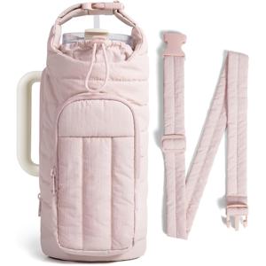 TEMU 1개 물병 홀더 가방 스트랩 포함, 40/32 Oz 크로스바디 가방, 헬스장용, 여성용 슬링 핸드백, 조절 가능한 스트랩이 있는 스포츠 야외 물병 홀더, 휴대폰 포켓이 있는 물병 캐리어 가방 (선물용 할로윈 크리스마스 추수감사절)