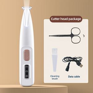 TEMU LED 조명 지지대 포함 반려동물 미용 가위, 전문가용 강아지 미용 가위, 안전하고 저소음, 내구성 있는 플라스틱, 긴 배터리 수명을 위한 USB 충전