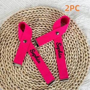 수하물 및 개인 소지품용 맞춤 자수 가방 태그 2개 - 개인화 이름/이니셜/, 내구성 있는 캔버스 및 실, 가방, 백팩, 핸드백용 경량 분실 방지 라벨