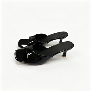 TEMU 우아한 여성 신발, 세련된 여성 신발, 가방형 샌들, 고무 0.35 사각 힐 미디엄 힐 (3-5Cm) PU, 여성 신발