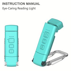 TEMU 침대에서 독서용 USB 충전식 다기능 북라이트 1개, 휴대용 클립형 LED 독서등, 3가지 색상 전환 및 5단계 밝기 조절, 컴팩트하고 오래 지속됨
