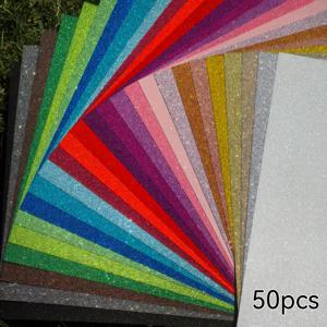 글리터 카드지 50매, 25가지 색상, 5.8×8.3인치 글리터 종이, 250gsm/92lb, 미술 공예, 장식, 결혼식 및 생일 초대장, 스크랩북킹 용품용