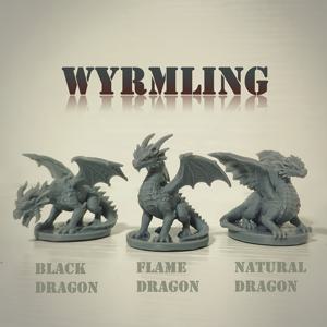 TEMU 3개입 Wyrm링 체스 말 모델 - 검은 드래곤, 불꽃 드래곤 & 자연 드래곤 - 중간 크기 DND 게임 액세서리, 전술 테이블탑 RPG 액세서리, 내구성 좋은 플라스틱 수집품, 판타지 디자인, 롤플레잉 액세서리, Dnd 미니어처