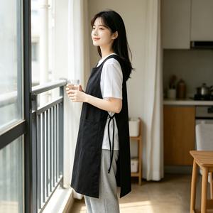 TEMU 1개 간편 조끼 앞치마, 2개 디자인, 양쪽에 얇은 스트랩, 바디 쉐이프 잡아주지 않음. 느낌 넘치는 제품, 가정 주방, 직장 식당, 커피숍 사용에 적합