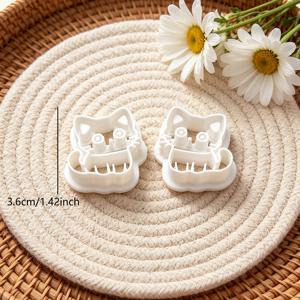 TEMU 2개 귀여운 앉은 고양이 점토 커터, 큰 눈 아기 고양이 폴리머 점토 몰드 귀걸이 펜던트 제작용, 점토 몰드, 스프링 점토 몰드, 발렌타인데이 폴리머 점토 커터, LOVE 테마 선물, 창의적인 사랑 펜던트 모양 커터, 봄 테마