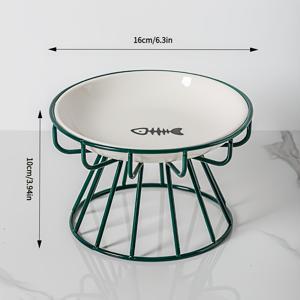TEMU 세라믹 고양이 밥그릇 세트, 세척 용이, 높은 엣지의 세라믹 고양이 밥그릇 1개 포함 - 튀김 방지 애완 동물 그릇, 내구성 좋은 그릇 - 넘치기 방지 애완 동물 그릇, 건식 사료, 습식 사료 및 물에 적합