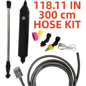 1 세트 USB 충전식 휴대용 스프레이 건, 3개 조절 가능한 노즐 포함 휴대용 스프레이어, 300cm/118.11인치 호스 옵션, 중력 필터, 멀티 스트림 모드 전환 가능, 차량 세척, 소독, 정원 물주기에 적합