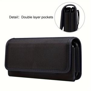 TEMU 나일론 휴대폰 홀스터 벨트 클립 포함, Phone 15, 15 Pro, Galaxy S23, S22용 플립 케이스, 범용 파우치 대형 휴대폰 지갑 카드 홀더