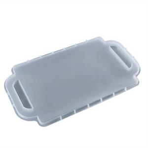 TEMU 1개 손잡이 트레이 실리콘 몰드, 직사각형 에폭시 실리콘 레진 주입 몰드, 컵 과일 사탕 트레이 만들기, 3D DIY 만들기, 수제 홈 , 가족 전시 및 파티 용품에 매우 적합