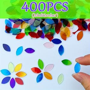 TEMU 70/200/400개 잎 모양 유리 타일 - DIY 공예, 램프 및 창의적인 프로젝트에 완벽, DIY 공예 재료