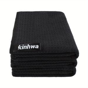 TEMU Kinhwa 와플 우븐 주방 타월 3개 세트, 블랙 티 타월, 극세사 행주, 흡수성 보풀 없는 속건성, 주방 청소, 커피메이커, 야채 건조, 유리 닦기용, 15.7*23.6인치 블랙