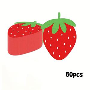 60개 딸기 냅킨 딸기 일회용 파티 냅킨, 핑크 및 레드 베리 스위트 원 냅킨 딸기 파티 베리 스위트 베이비 샤워 파티 용품, 19.5 × 15인치 (60개)