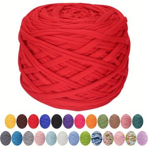 TEMU 1개 폴리에스터 티셔츠 원사, 폭 2cm, 200g, DIY 가방, 담요, 쿠션, 인형 및 수공예용 원사, 공예 애호가를 위한 이상적인 선물, 두꺼운 원사