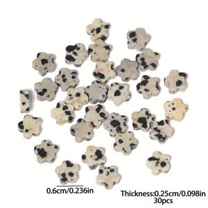 TEMU 30개 6mm 천연석 꽃 비즈 - 타이거 아이, 라브라도라이트, 모래돌 플로랄 스페이서 비즈 주얼리 만들기용, DIY 팔찌, 목걸이, 귀걸이 - 여성용 다색 보석 공예 재료, 독특한 선물 아이디어