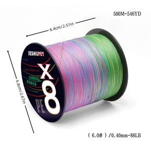 TEMU 300m/500m 제슈피 8줄 PE 낚시줄 - 초부드러움, 빠른 침몰, 내마모성 및 물림 방지 컬러풀 브레이디드 라인, 해수 캐스팅 루어용, 담수낚시 - 멀티컬러 디자인, 캐스팅 릴 줄, 매끄러운 질감, 강력한 내마모성, 전문 어부용